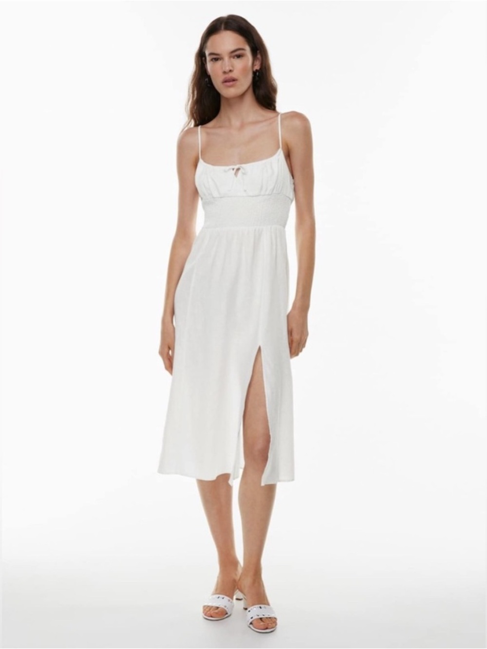 Wilfred By Aritzia Genoa White Milkmaid Midi Dress